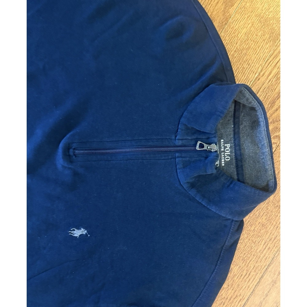 Polo Ralph Lauren Mens XL Navy Blue Quarter Zip Pullover Pony Logo Sweater